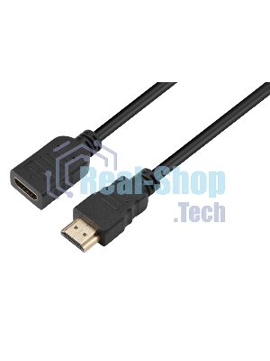 Кабель GoPower удлинитель HDMI 2.0 (m)-HDMI (f) 0.5м ПВХ черный Premium Zip-Lock c подвесом (1/250)