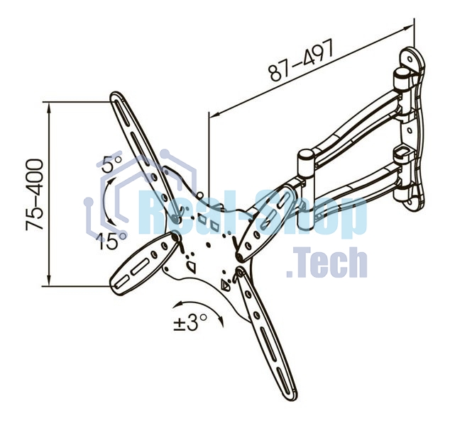 Кронштейн для телевизора Kromax TECHNO-5 белый 15