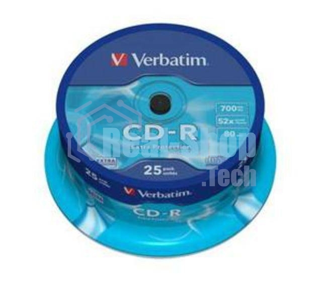 Диск CD-R Verbatim 700Mb 52x Cake Box (25шт) (43432)
