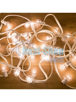 Гирлянда Neon-night LED Galaxy Bulb String 10м, белый каучук, 30 лампx6 LED белый, влагостойкая IP65