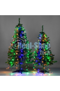 Елочная гирлянда с кольцом, 7 нитей по 1,5 метра, цвет диодов мультиколор, не соединяется