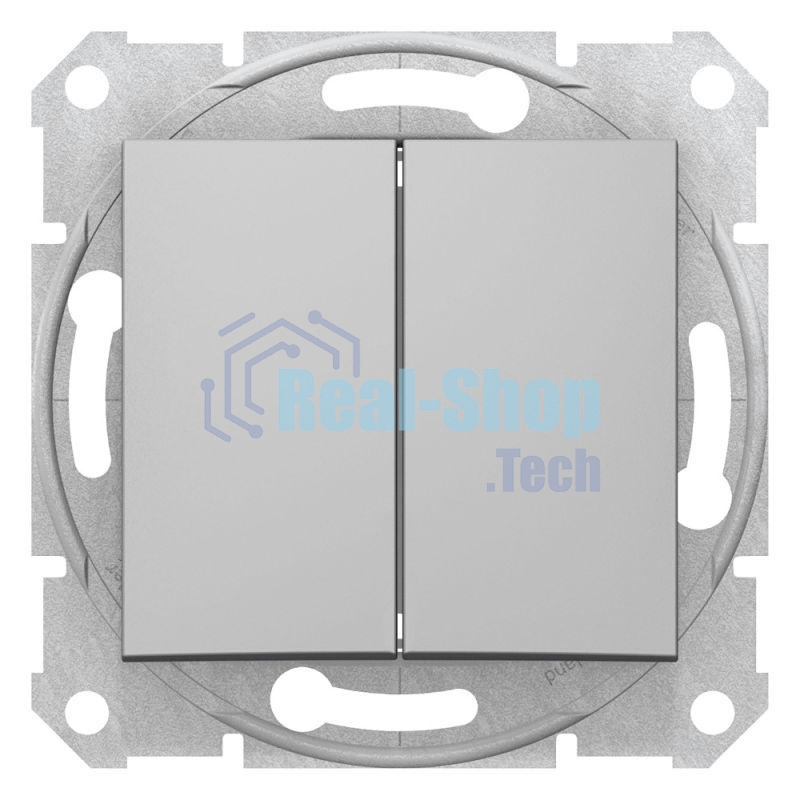 Механизм выключателя 2-кл. СП Sedna 10А IP20 алюм. SchE SDN0300160