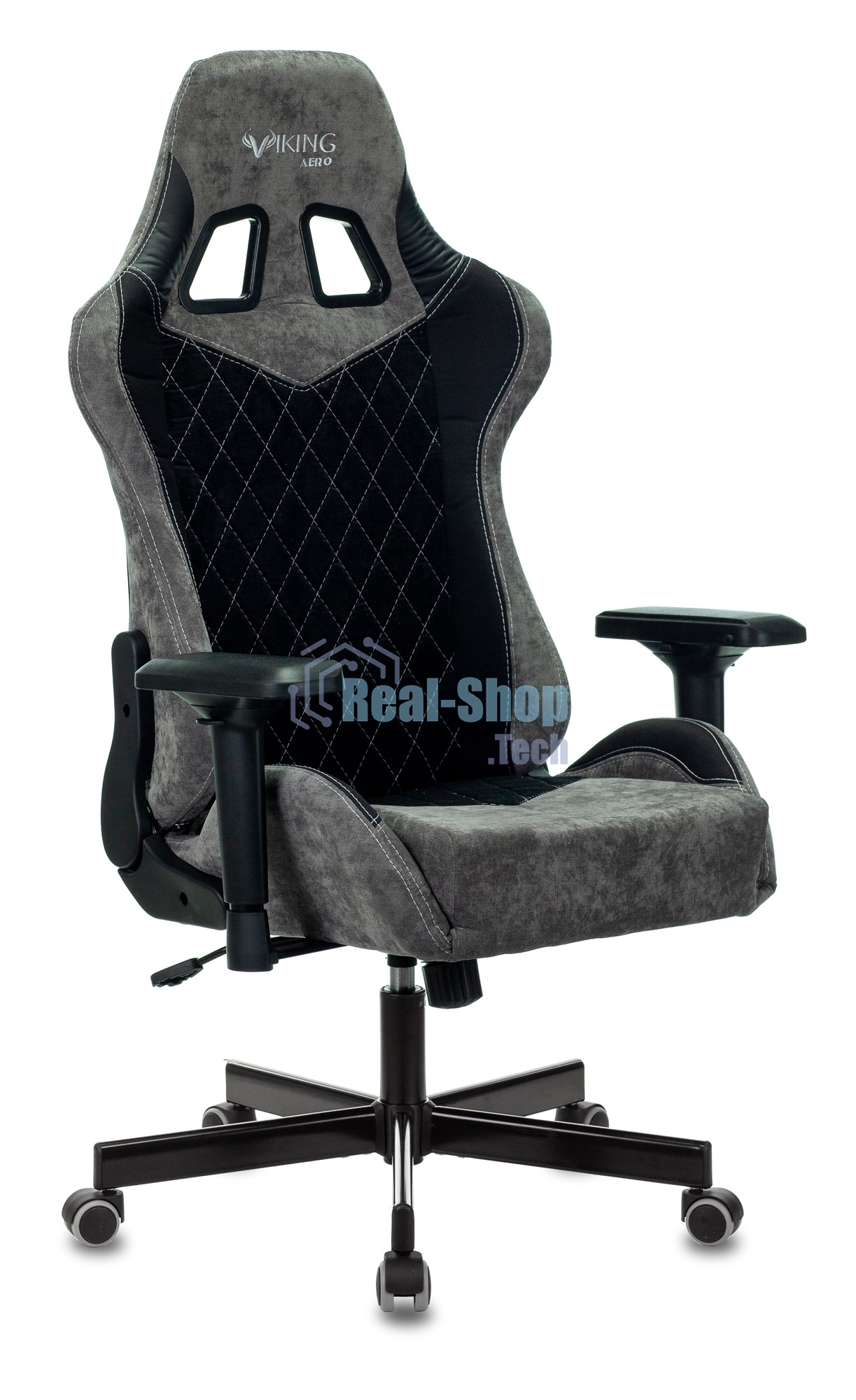 Кресло игровое Бюрократ VIKING 7 KNIGHT B FABRIC черный текстиль/эко.кожа крестовина металл/пластик