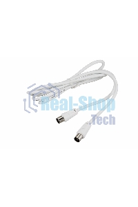 Шнур ТВ штекер - ТВ штекер, длина 1,5 м етра, белый Rexant