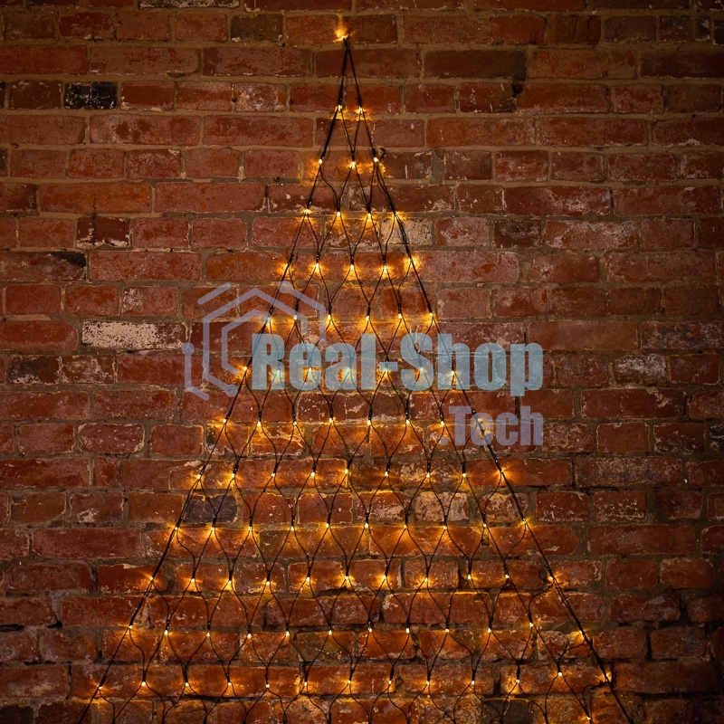 Гирлянда Neon-night Сеть 2х2х1.5 м, свечение с динамикой, прозрачный ПВХ, 136 LED, 230 В, цвет свечения теплый белый