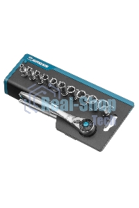 Набор торцевых головок Gross, трещотка 120 зубьев, 12 предметов, 1/4