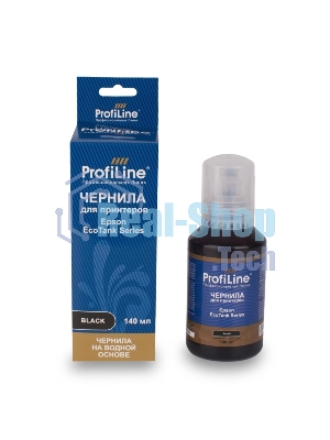 Чернила ProfiLine для принтеров Epson EcoTank 1100/1120/1140/1170/1180/1810/2120/2140/M2170/2700/2710/2711/2712/2714/2715/2720/2726/2750/2810/2811/2812/2814/2815/2820/2821/2826/L3110/3111/3150/3140/3160/3170/3180/3750/L4150/4156/416084700/4750/4800/6160/6170/6190/L6176/7700/7750/7160/7180/L7188/8500/8550/14150 на водной основе type-2 черный 140 мл