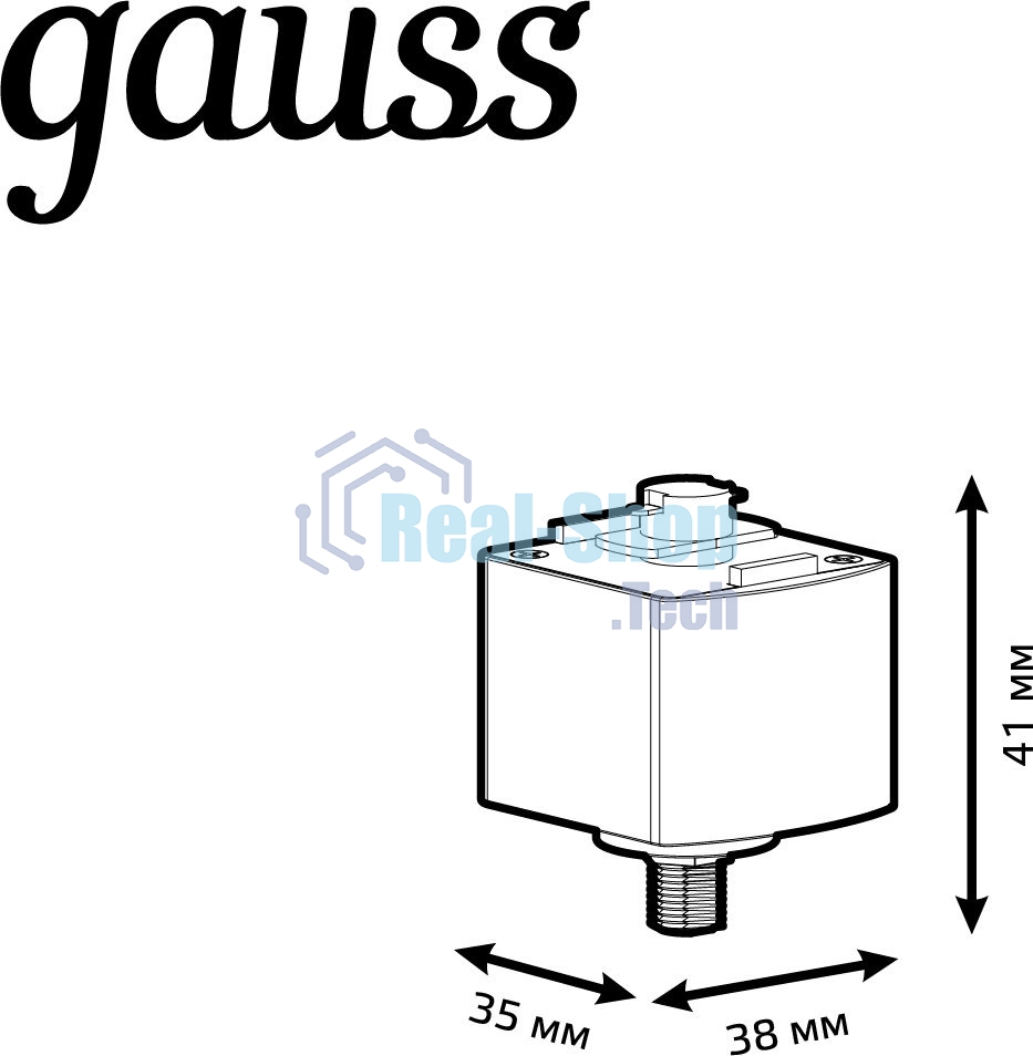 Адаптер Gauss для подключения светильника к трековой системе, черный 1/50 TR124