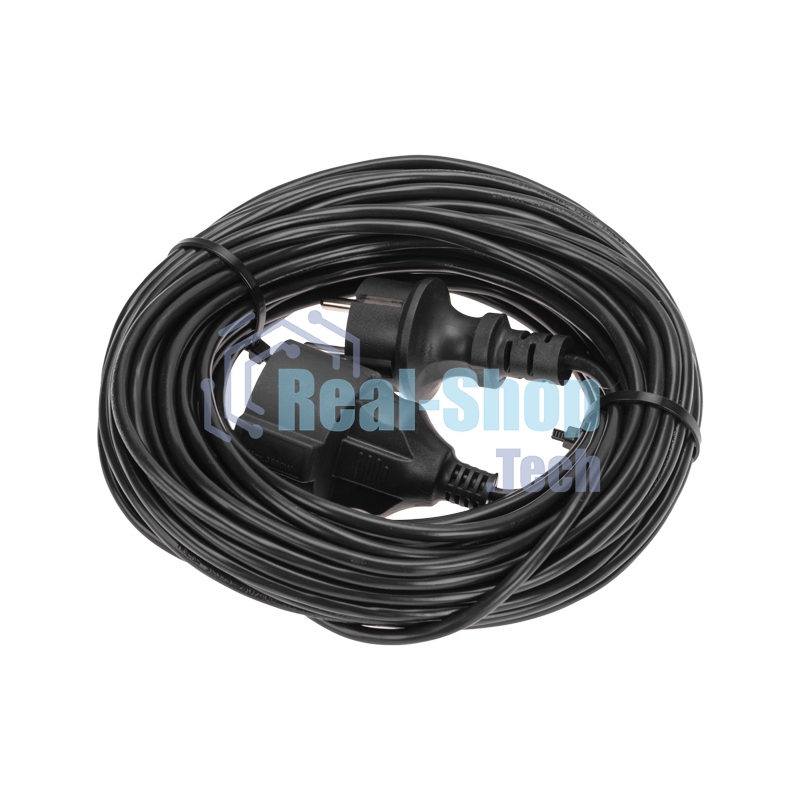 Удлинитель-шнур PROconnect ПВС 3х0,75 мм², 20 м, с/з, 6А, 1300 Вт, IP20, черный