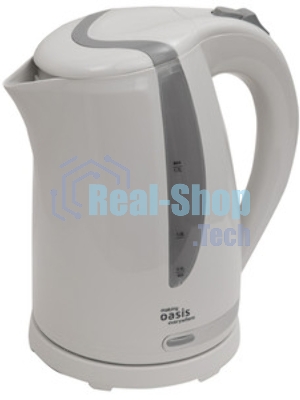 Чайник электрический Oasis K-2PW 1.7 л, 2200 Вт, белый корпус: пластик