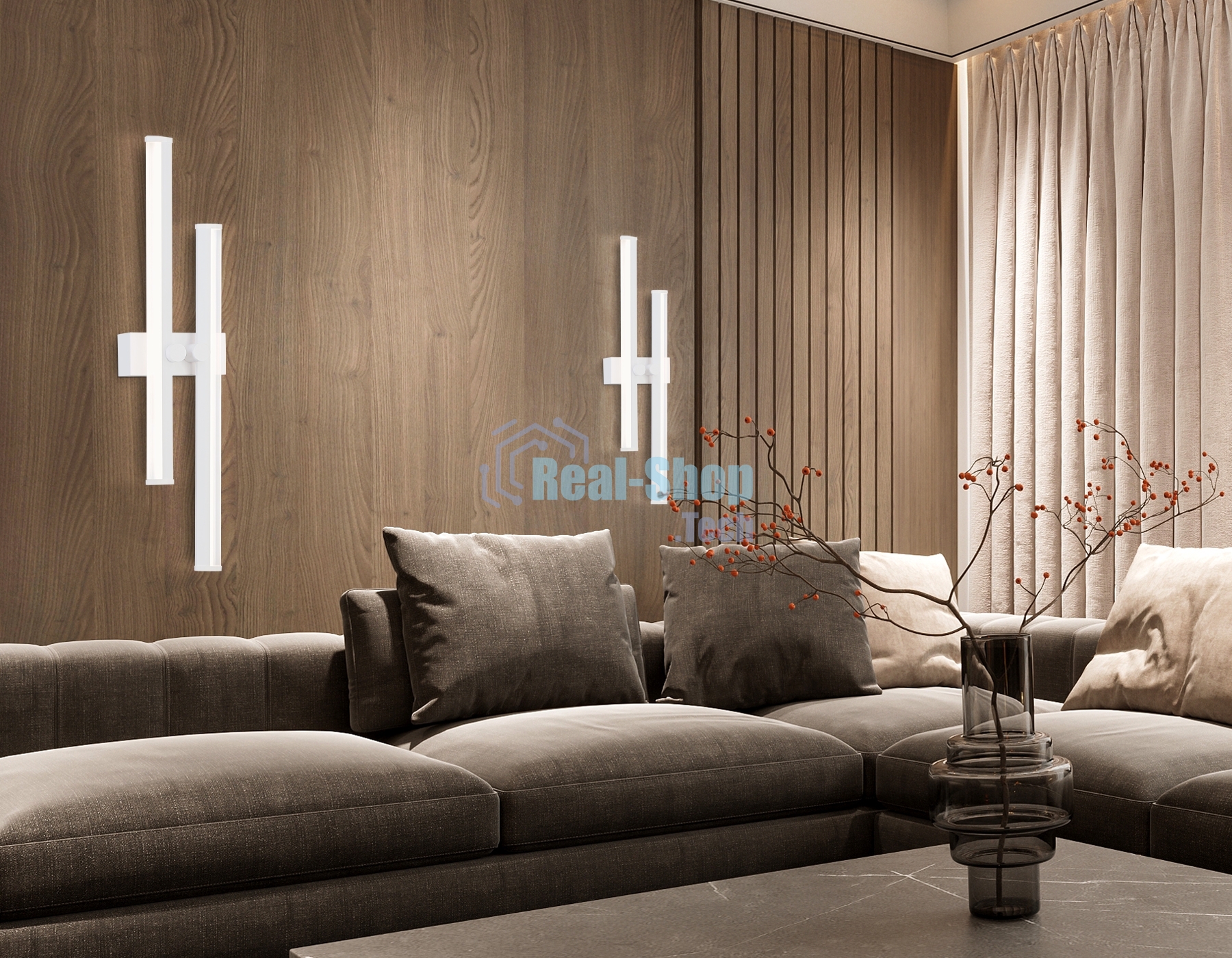 Настенный светодиодный светильник Ambrella light FL6151 WH белый 18W 3000K-6400K 510*120*65