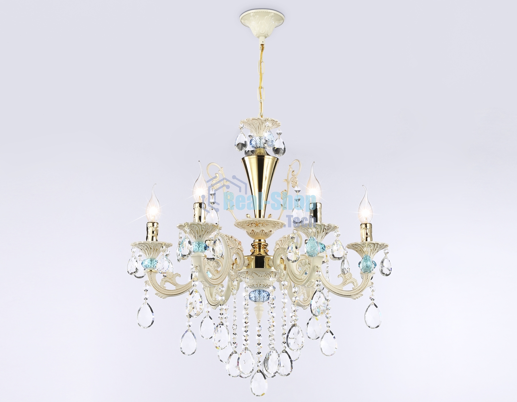 Светильник Ambrella light TR4923/6 GD/WH/BL золото/белый/голубой E14*6 max 40W D600*620