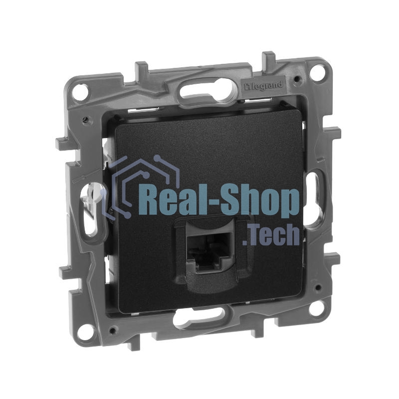 Информационная розетка RJ 45, категория 5e, UTP, Etika, антрацит