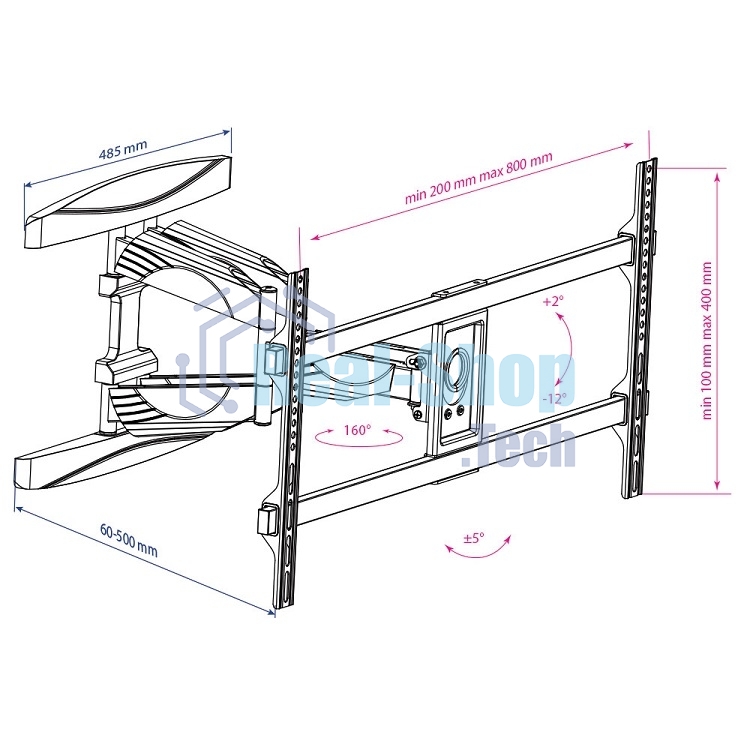 Кронштейн для телевизора Kromax ATLANTIS-65 черный 40