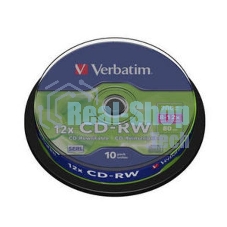 Диск CD-RW Verbatim 700Mb 10x Cake Box (10шт) (43480)