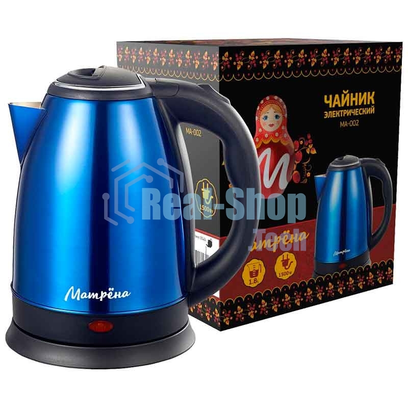 Чайник Матрена MA-002 электрический (1,8 л) стальной синий