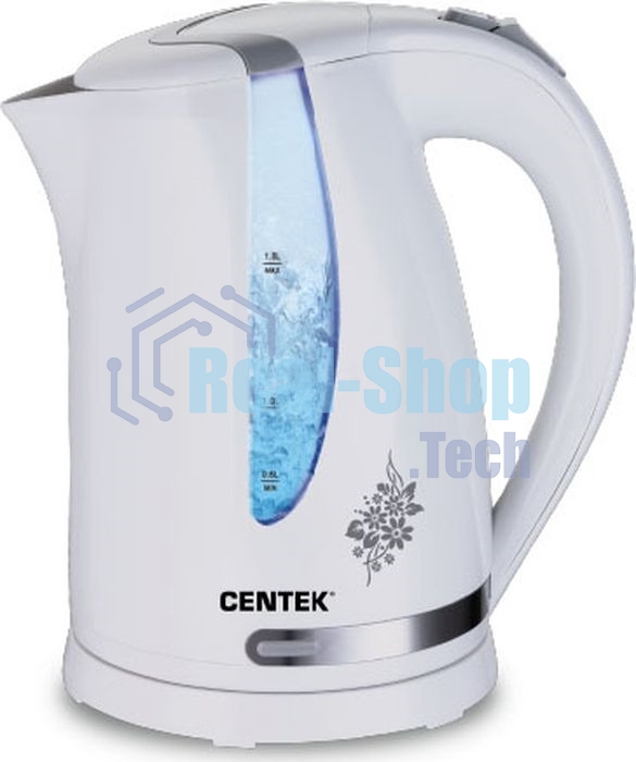 Чайник электрический Centek CT-0040 белый 1.8л, 2200 Вт, открывание кнопкой, внутренняя подсветка