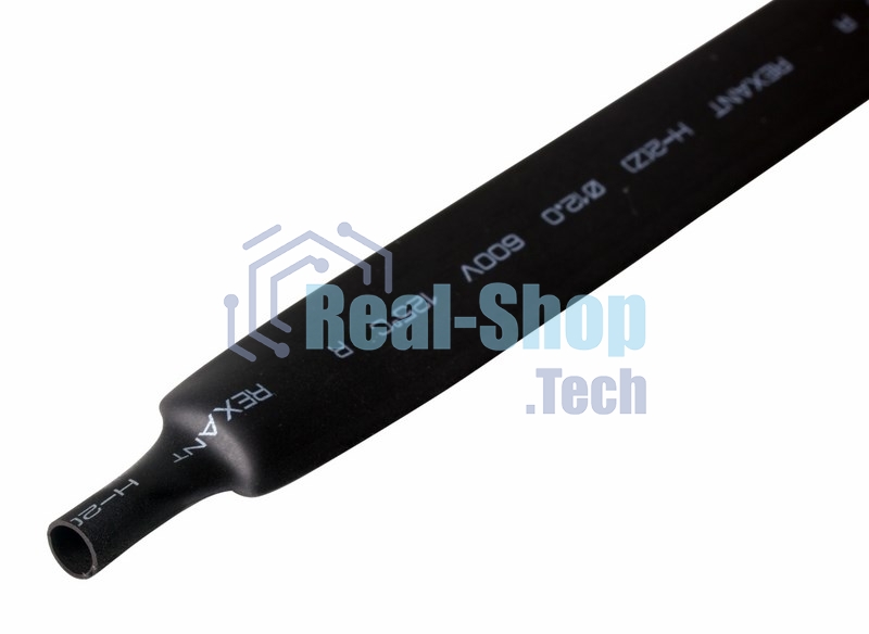 Термоусаживаемая трубка Rexant 12,0/6,0 мм, черная, упаковка 50 шт. по 1 м