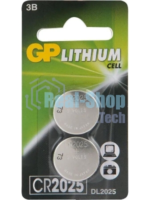 Батарея GP Lithium CR2025 (2шт) блистер