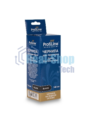 Чернила ProfiLine для принтеров Epson EcoTank 1100/1120/1140/1170/1180/1810/2120/2140/M2170/2700/2710/2711/2712/2714/2715/2720/2726/2750/2810/2811/2812/2814/2815/2820/2821/2826/L3110/3111/3150/3140/3160/3170/3180/3750/L4150/4156/416084700/4750/4800/6160/6170/6190/L6176/7700/7750/7160/7180/L7188/8500/8550/14150 на водной основе type-2 черный 140 мл