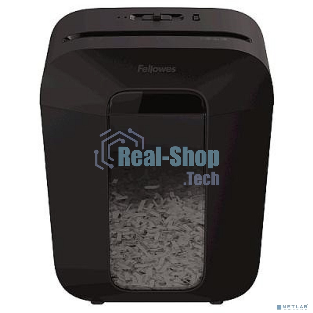 Шредер Fellowes PowerShred LX50 черный (секр.P-4)/перекрестный/9лист./17лтр./скрепки/скобы/пл.карты