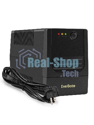 Источник бесперебойного питания ExeGate Power NB-650.LED.AVR.4C13 (650VA/390W, LED, AVR, 4*C13, батарея 12V 7Ah, черный)