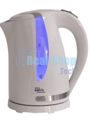 Чайник электрический Oasis K-2PW 1.7 л, 2200 Вт, белый корпус: пластик