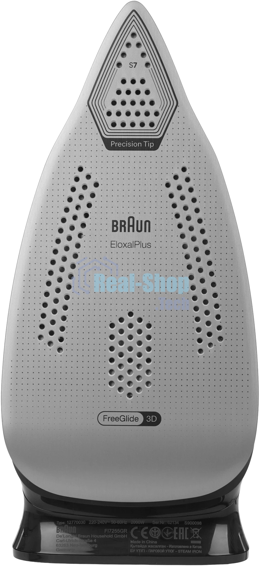 Утюг Braun FI7255GR черный/зеленый, 2000 Вт, 55 г/мин, 240 г/мин, 350 мл