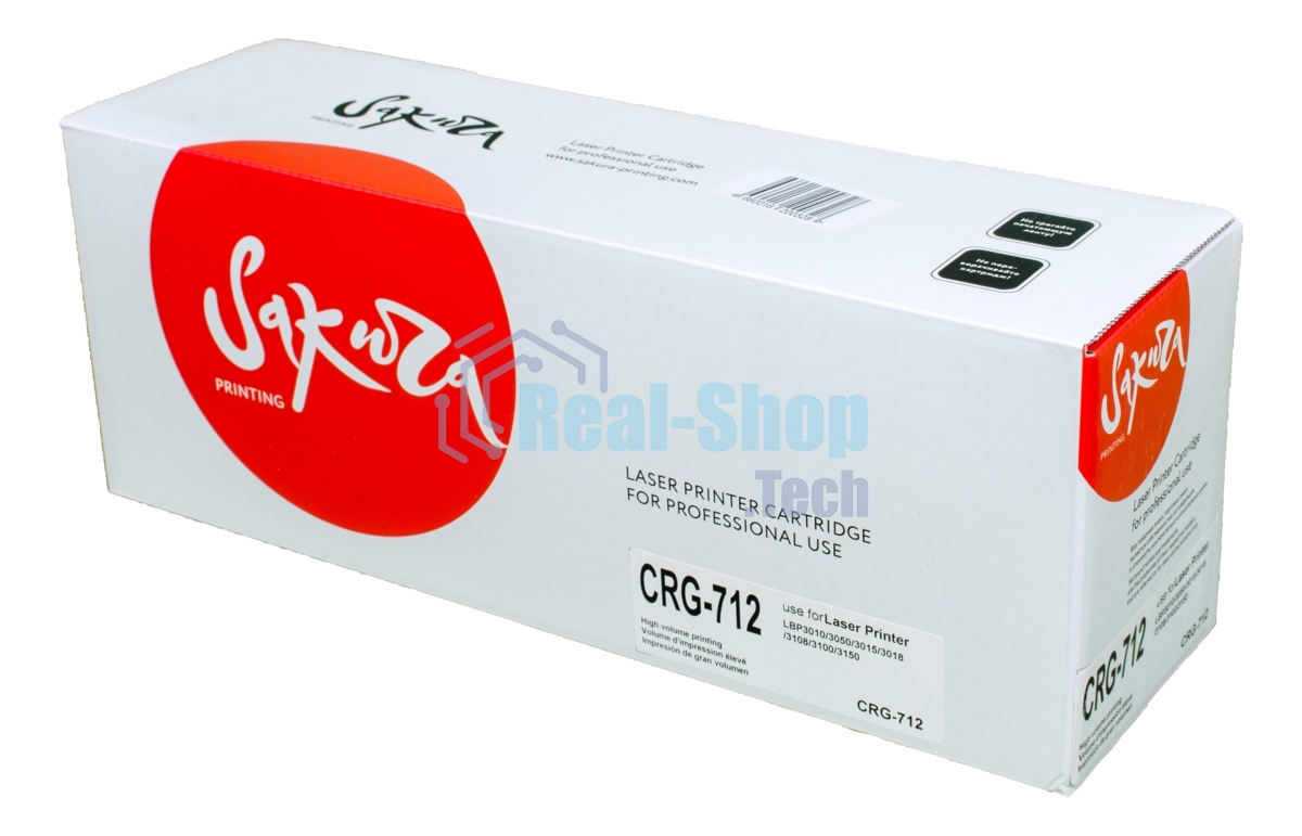 Картридж лазерный Sakura CRG712 для Canon LBP3010,LBP3100, черный, 1500 к.