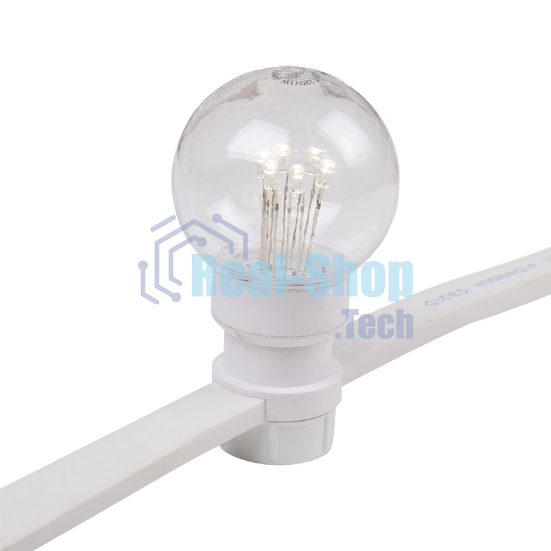 Гирлянда Neon-night LED Galaxy Bulb String 10м, белый каучук, 30 лампx6 LED белый, влагостойкая IP65