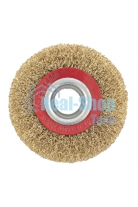 Щетка для точила Matrix 125 мм, посадка 20 мм, плоская, латунир. витая проволока