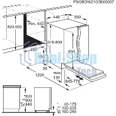 Встраиваемая посудомоечная машина Electrolux KESC2210L, черный, 44.6 см, 9 компл., 44 дБ, класс E