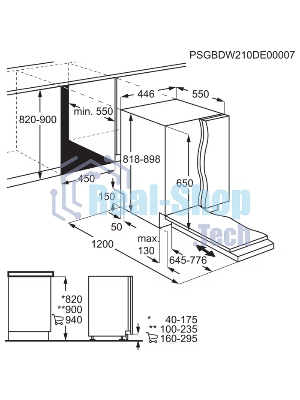 Встраиваемая посудомоечная машина Electrolux KESC2210L, черный, 44.6 см, 9 компл., 44 дБ, класс E