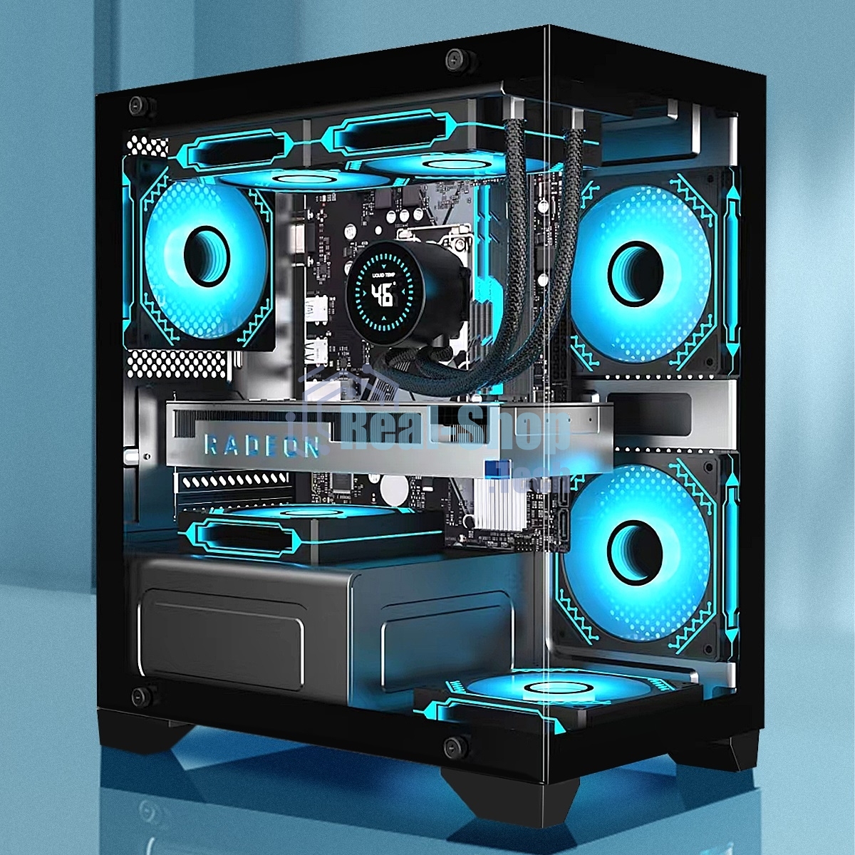 Компьютерный корпус Minitower ExeGate i3 SEA LE-NPX500 (mATX, БП 500NPX, 1хUSB+1хUSB 3.0, HD аудио, черный, передняя и боковая панели - закаленное стекло)