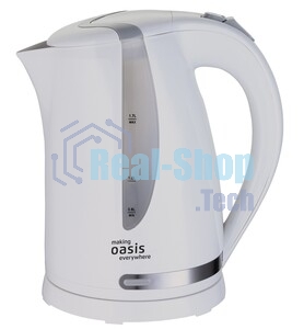 Чайник электрический Oasis K-2PW 1.7 л, 2200 Вт, белый корпус: пластик