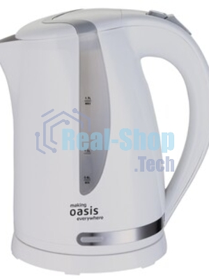 Чайник электрический Oasis K-2PW 1.7 л, 2200 Вт, белый корпус: пластик