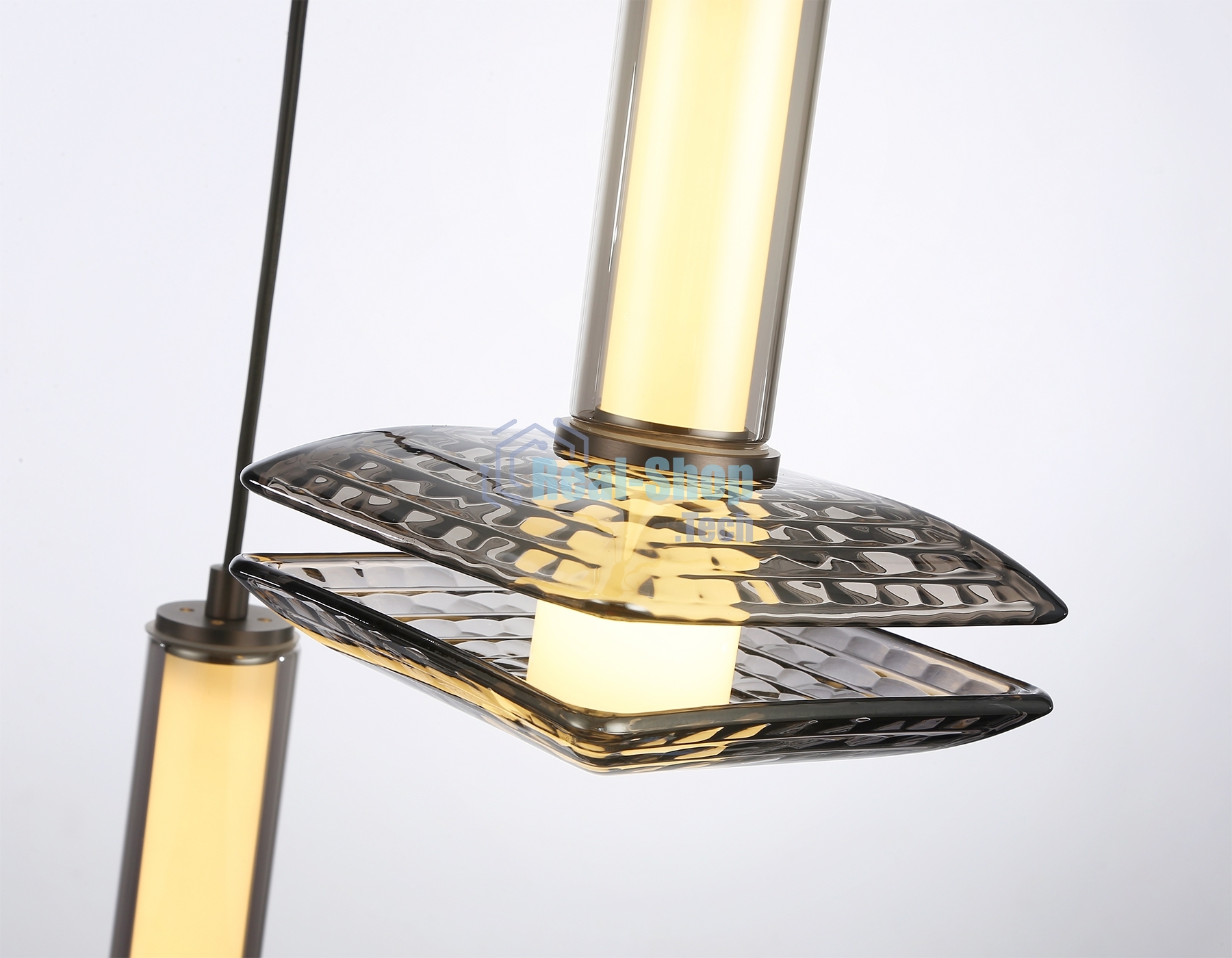 Подвесной светодиодный светильник Ambrella light LH31012/3 GR/SM серый/дымчатый 35W 3000K D450*1790