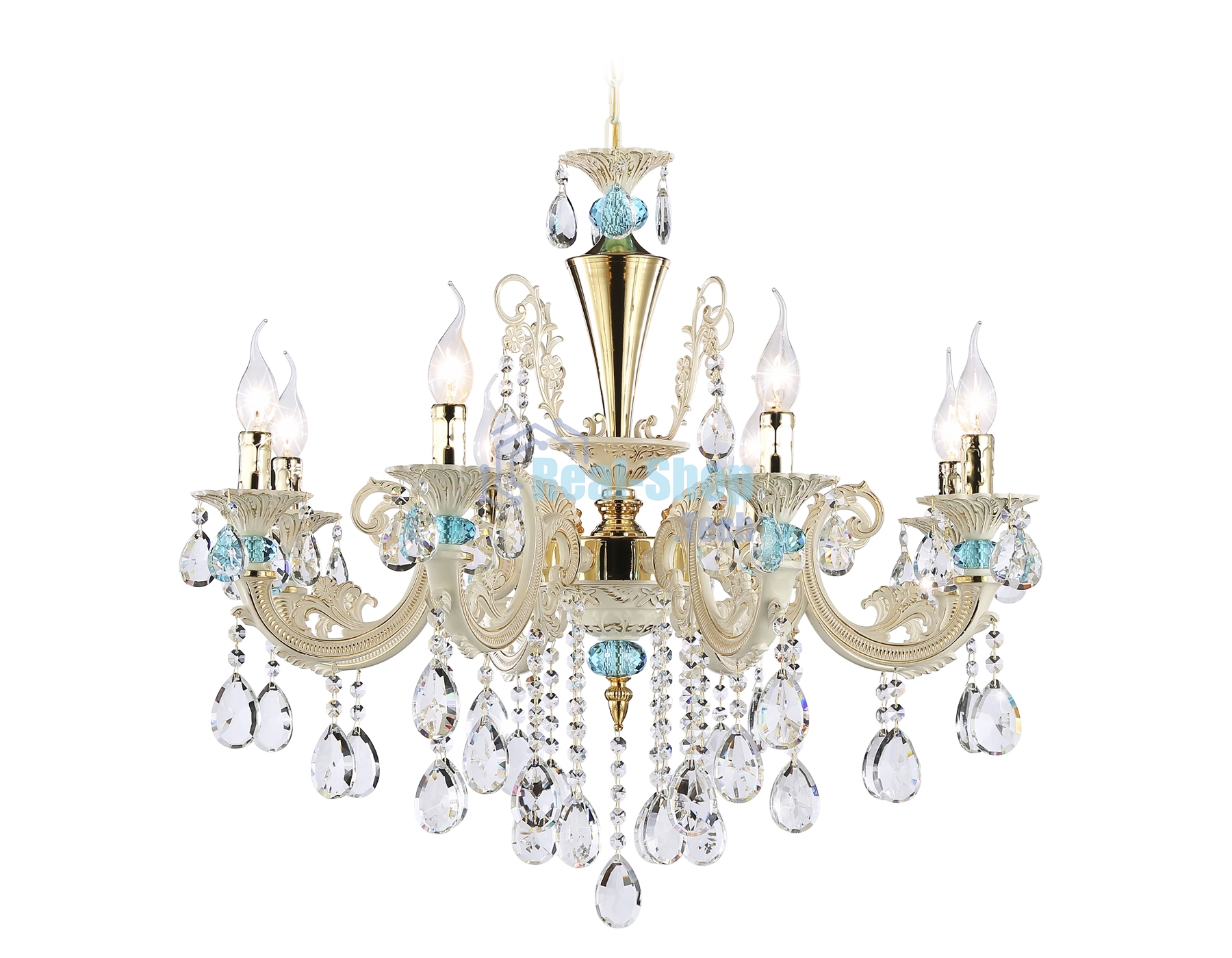 Светильник Ambrella light TR4926/8 GD/WH/CL золото/белый/прозрачный E14*8 max 40W D740*630