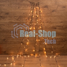 Елочная гирлянда с кольцом, 7 нитей по 1,5 метра, цвет диодов теплый белый, не соединяется