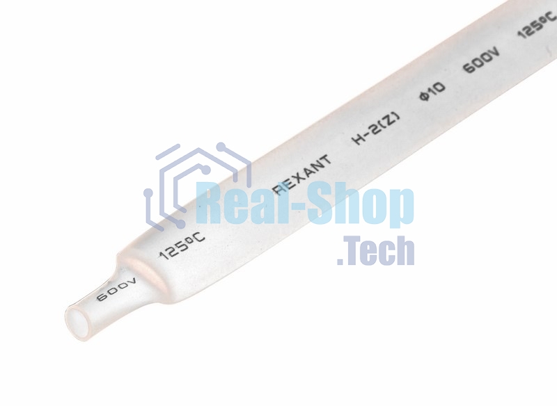 Термоусаживаемая трубка Rexant 10,0/5,0 мм, белая, упаковка 50 шт. по 1 м