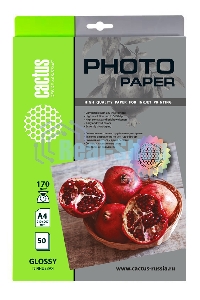 Фотобумага Cactus CS-GA417050 A4/170г/м2/50л./белый глянцевое для струйной печати