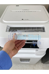 Шредер Heleos АП37-5 белый/белый с автоподачей (секр.P-5) фрагменты 220лист. 37лтр. скрепки скобы пл.карты