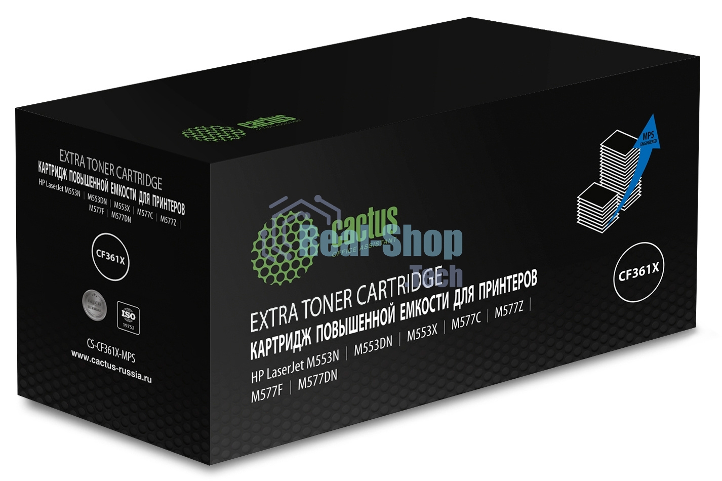 Картридж лазерный Cactus CS-CF361X-MPS, CF361XX голубой (18000 стр.) для HP CLJ M552dn/M553dn/M553N/M553x
