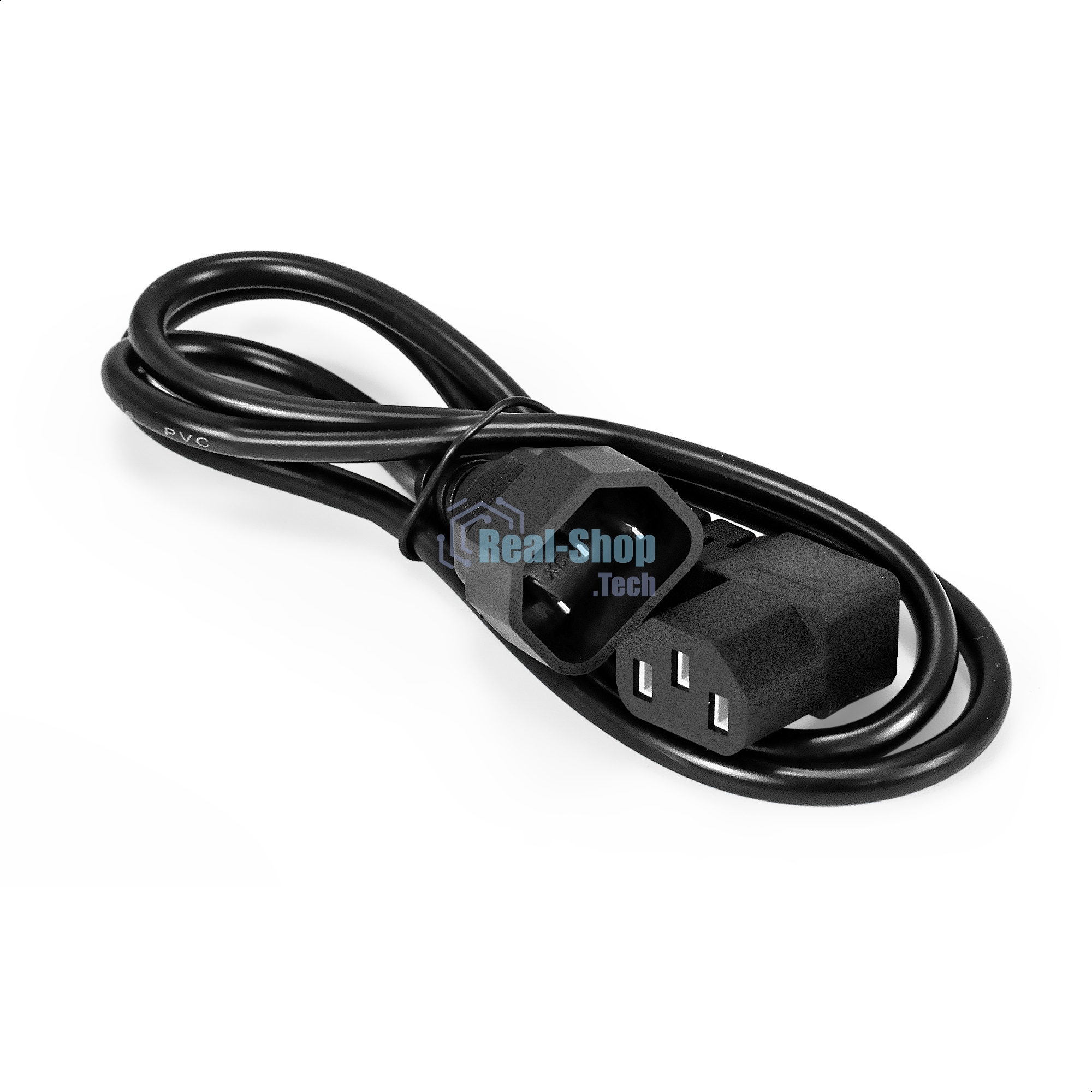 Кабель питания ExeGate Power EC-1P (C13 угловой->C14, VDE-250V-3*0.5мм2, медь, черный, 6A, 1м)