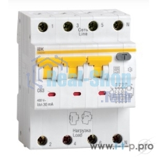 Выключатель автоматический дифференциального тока 4п (3P+N) C 10А 30мА тип A 6кА АВДТ-34 ИЭК MAD22-6-010-C-30
