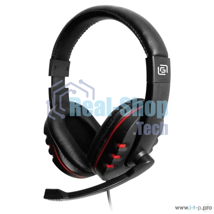 Гарнитура Oklick HS-L380G черный/красный 1.8м мониторы оголовье (JD-032)