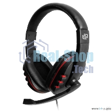 Гарнитура Oklick HS-L380G черный/красный 1.8м мониторы оголовье (JD-032)