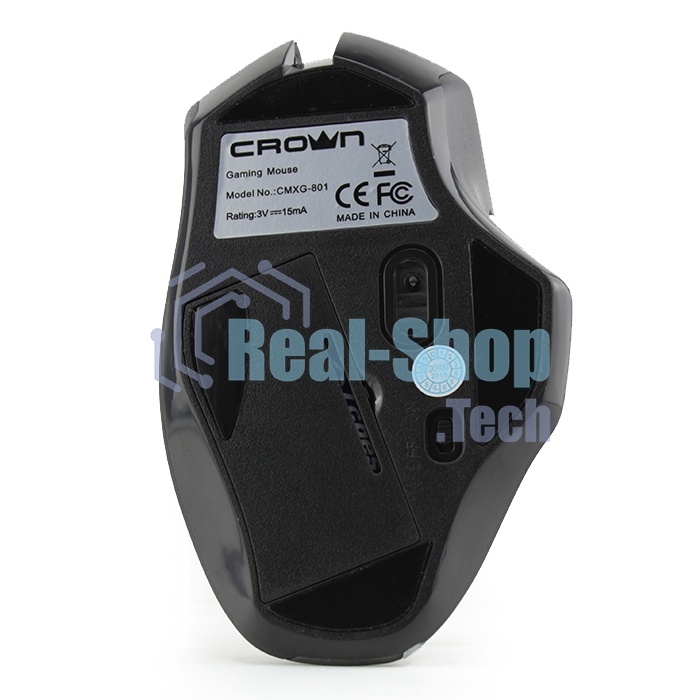 Мышь беспроводная Crown Gaming CMXG-801 черный, 1600 dpi, радиоканал, USB, кнопки - 7