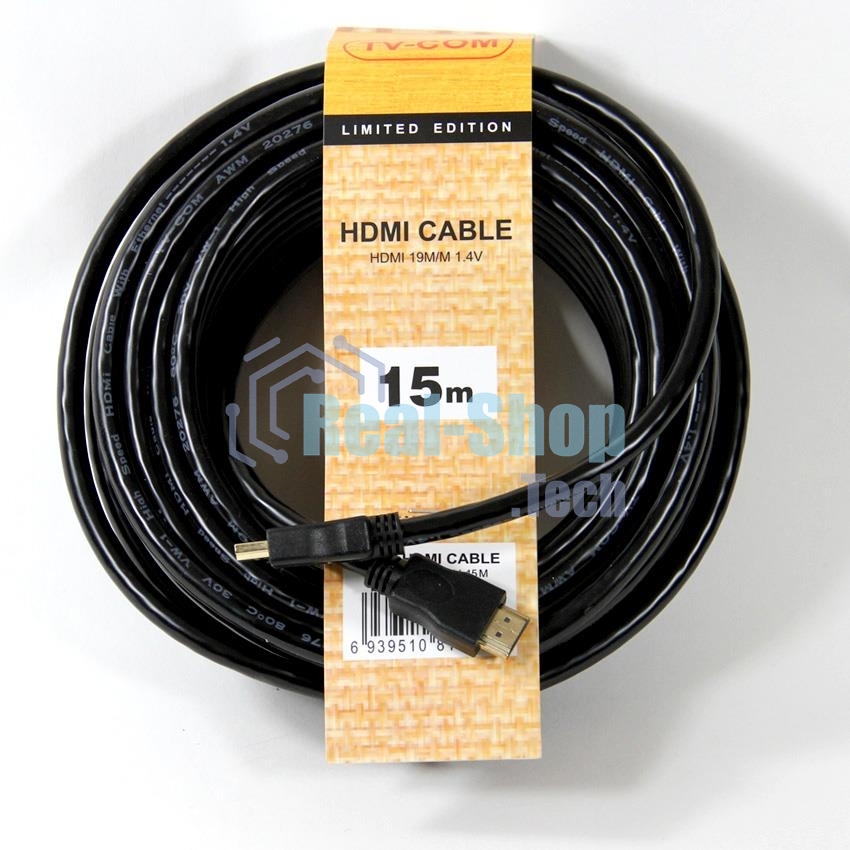 Кабель цифровой TV-COM HDMI19M to HDMI19M, V1.4+3D, 15m CG150S-15M
