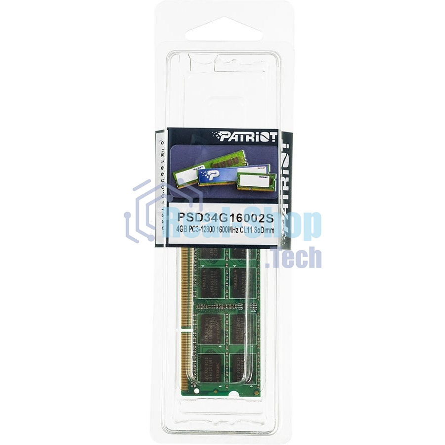 Оперативная память Patriot, DDR3, 4GB, (1x4 GB,), 1600 MHz, CL11, SO-DIMM